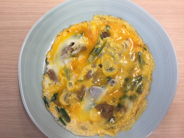 Egg-bound Saut&eacute;ed Porkliver and Chinese chives