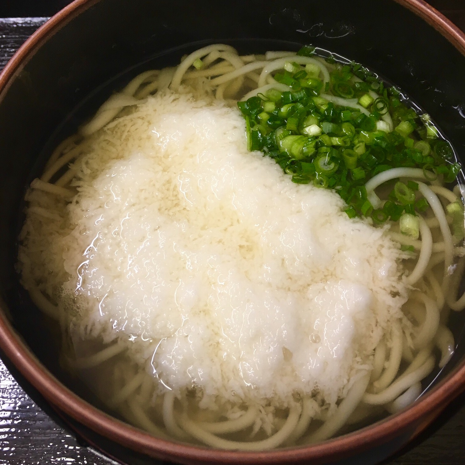 Udon Noodles Topped with Grated Yam