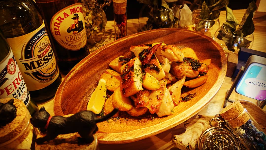 Devil`s style grilled spring chicken